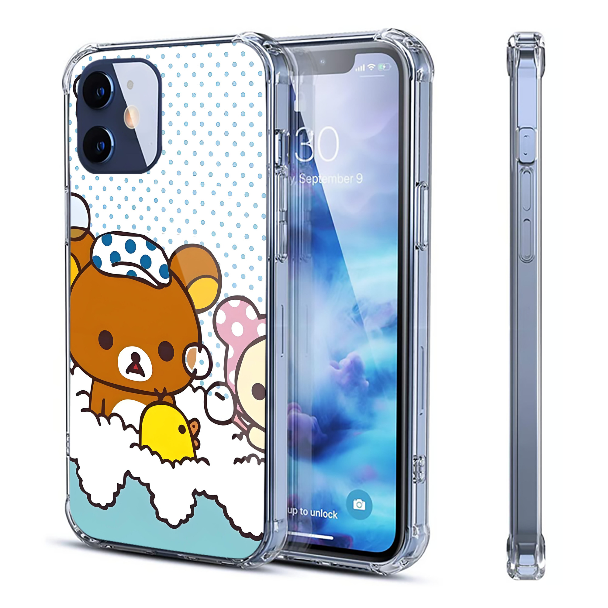 （画像用） リラックマ リラックマ キイロイトリ Rilakkuma Korilakkuma Kiiroitori 【iPhone 12シリーズ対応】透明スマホケース（クリアソフトケース）